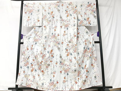 平和屋着物■上質な小紋　枝垂れ花文　金彩　正絹　逸品　未使用　CABK9815xe