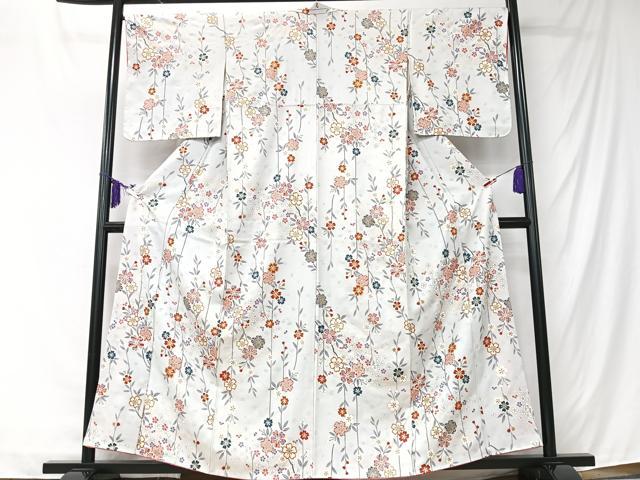 平和屋着物■上質な小紋　枝垂れ花文　金彩　正絹　逸品　未使用　CABK9815xe