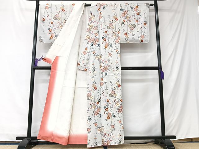 平和屋着物■上質な小紋　枝垂れ花文　金彩　正絹　逸品　未使用　CABK9815xe