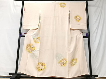 平和屋着物■訪問着　刺繍　花丸文　金彩　正絹　逸品　CABK9816xe
