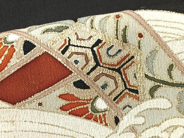 平和屋着物■豪華黒留袖　片輪車立波文　金彩　正絹　逸品　CABK9817xe