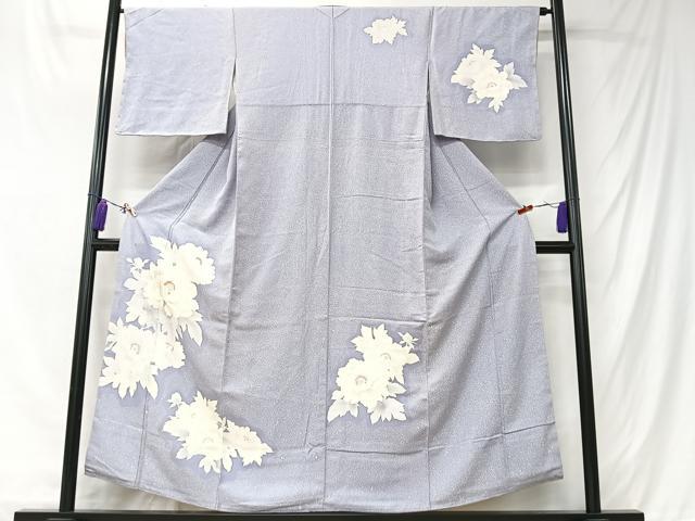 平和屋着物■訪問着　手描き　舞花文　たたき染め　銀彩　正絹　逸品　未使用　CABK9818xe