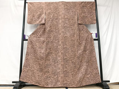 平和屋着物■上質な小紋　草花文　鬼しぼ縮緬　胴抜き仕立て　正絹　逸品　CABK9820xe
