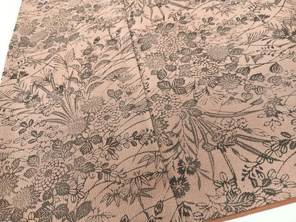 平和屋着物■上質な小紋　草花文　鬼しぼ縮緬　胴抜き仕立て　正絹　逸品　CABK9820xe