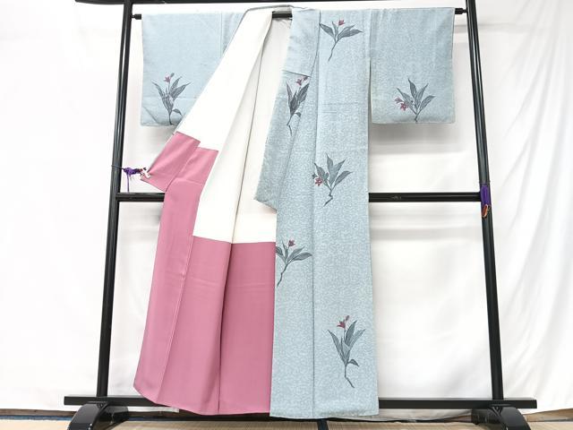 平和屋着物■上質な小紋　草花文　正絹　逸品　CABK9822xe