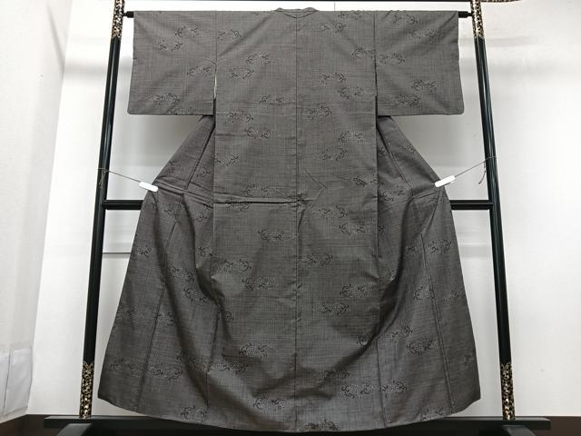 平和屋着物■本場大島紬　７マルキ　花唐草文　正絹　逸品　CABK9823xe