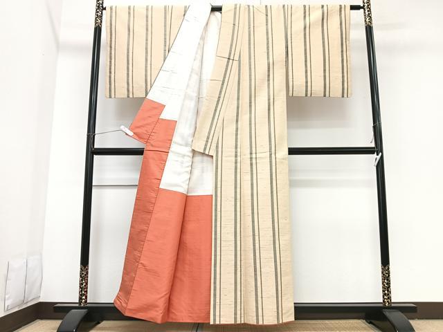 平和屋着物■上質な紬　間道　正絹　逸品　CABK9824xe