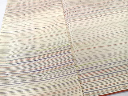 平和屋着物■上質な紬　横段文　正絹　逸品　CABK9832xe