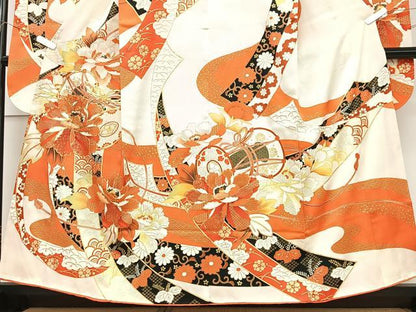 平和屋着物■豪華振袖　駒刺繍　短冊花鼓文　金彩　正絹　逸品　CABK9834xe