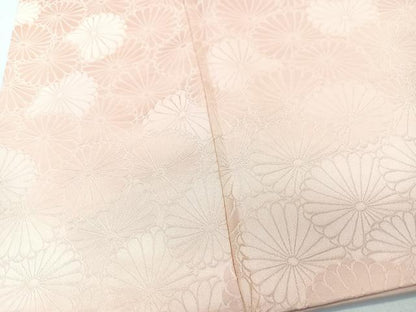平和屋着物■上質な色無地　菊地紋　紅色　正絹　逸品　CABK9835xe