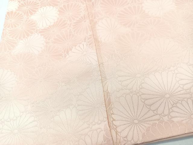 平和屋着物■上質な色無地　菊地紋　紅色　正絹　逸品　CABK9835xe