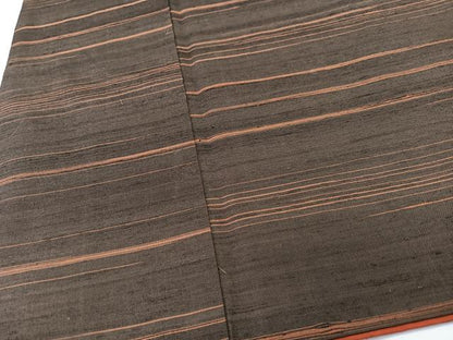 平和屋着物■上質な紬　横段文　正絹　逸品　CABK9838xe