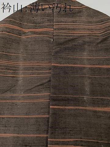 平和屋着物■上質な紬　横段文　正絹　逸品　CABK9838xe