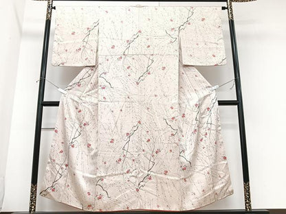 平和屋着物■上質な小紋　枝花文　正絹　逸品　CABK9841xe