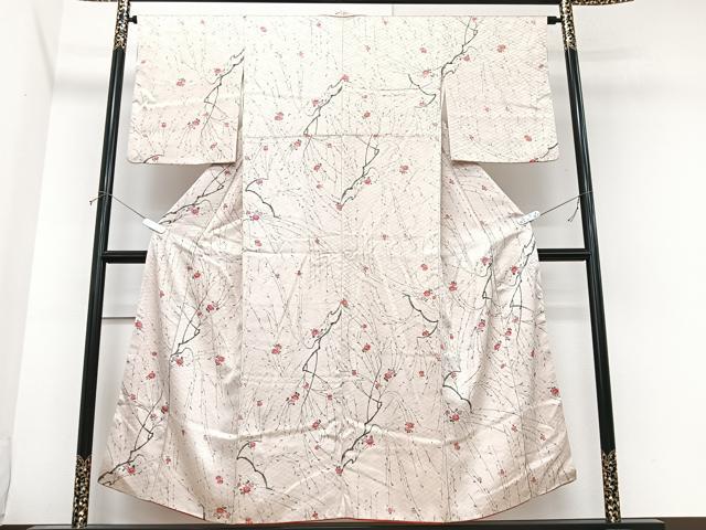 平和屋着物■上質な小紋　枝花文　正絹　逸品　CABK9841xe