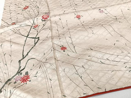 平和屋着物■上質な小紋　枝花文　正絹　逸品　CABK9841xe