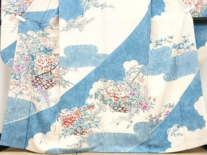 平和屋着物■豪華振袖　花籠文　銀彩　正絹　逸品　CABK9842xe