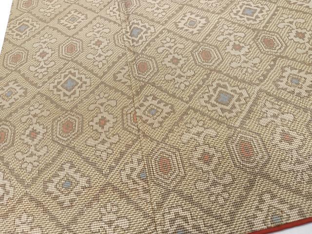 平和屋着物■上質な紬　幾何学文様　正絹　逸品　CABK9845xe