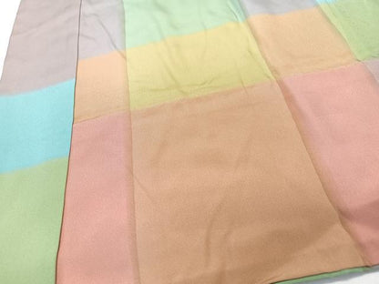 平和屋着物■長襦袢　無双仕立て　変わり格子　正絹　逸品　CABK9846xe