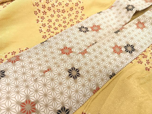 平和屋着物■長襦袢　無双仕立て　舞桜文　正絹　逸品　CABK9848xe