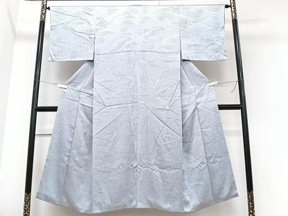 平和屋着物■上質な色無地　立波地紋　秘色色　正絹　逸品　CABK9851xe