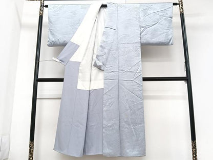 平和屋着物■上質な色無地　立波地紋　秘色色　正絹　逸品　CABK9851xe