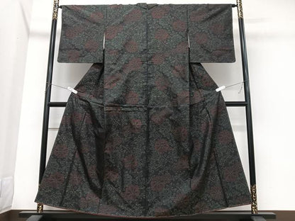 平和屋着物■本場大島紬　草花文　正絹　逸品　未使用　CABK9852xe