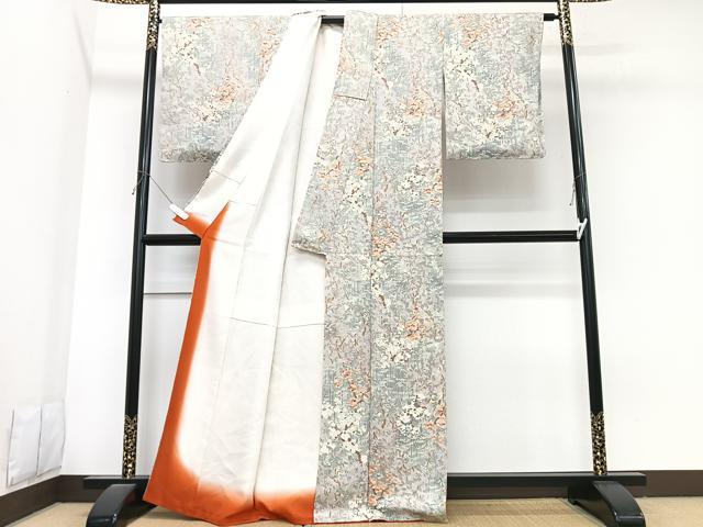 平和屋着物■上質な小紋　枝花文　正絹　逸品　CABK9856xe