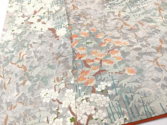 平和屋着物■上質な小紋　枝花文　正絹　逸品　CABK9856xe