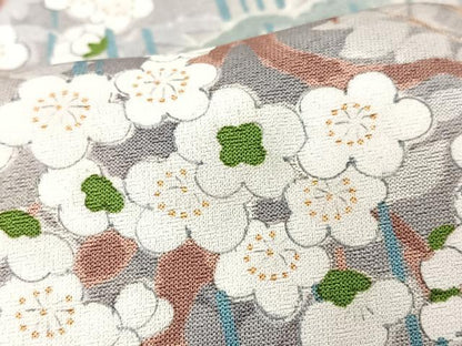 平和屋着物■上質な小紋　枝花文　正絹　逸品　CABK9856xe