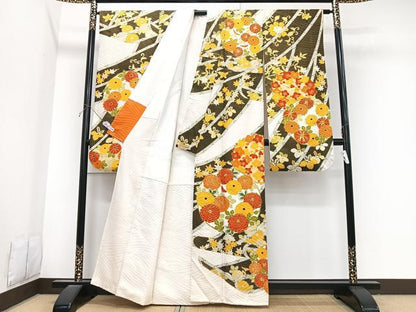平和屋着物■豪華振袖　駒刺繍　短冊花丸文　金彩　正絹　逸品　CABK9857xe