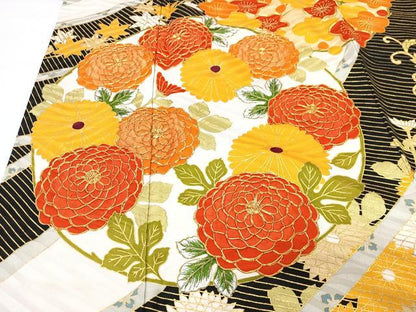 平和屋着物■豪華振袖　駒刺繍　短冊花丸文　金彩　正絹　逸品　CABK9857xe
