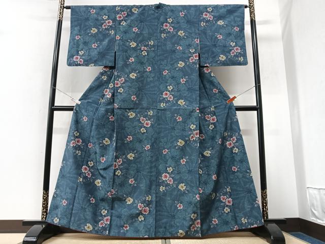 平和屋着物■上質な紬　舞花文　正絹　逸品　CABK9861xe
