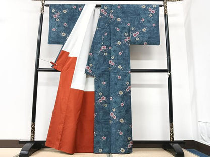 平和屋着物■上質な紬　舞花文　正絹　逸品　CABK9861xe