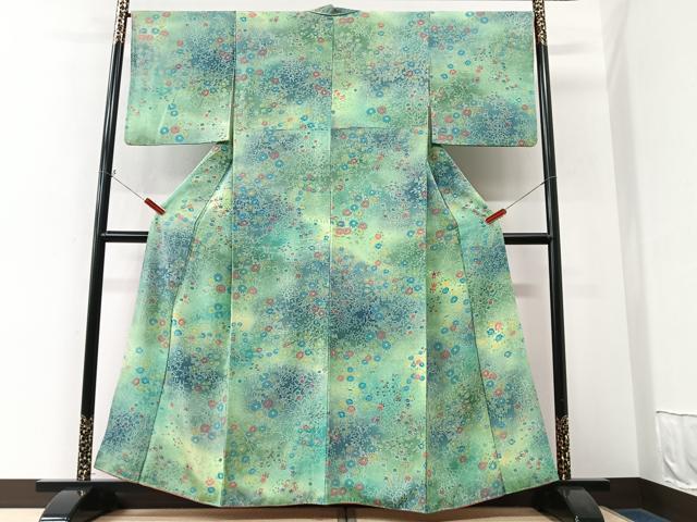 平和屋着物■上質な小紋　草花文　暈し染め　正絹　逸品　CABK9866xe