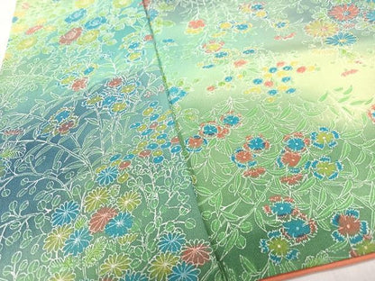 平和屋着物■上質な小紋　草花文　暈し染め　正絹　逸品　CABK9866xe