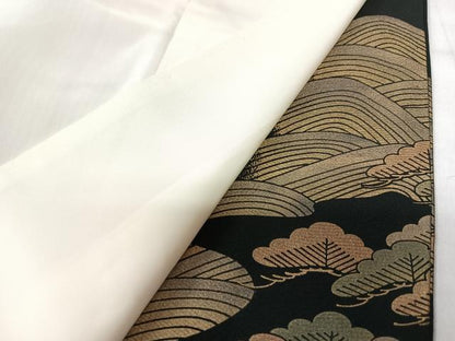 平和屋着物■豪華黒留袖　作家物　金彩琳派　飛鶴立波松文　正絹　逸品　CABK9867xe