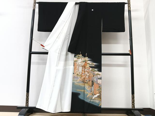平和屋着物■豪華黒留袖　駒刺繍　衣の年輪　暈し染め　金彩　正絹　逸品　CABK9868xe