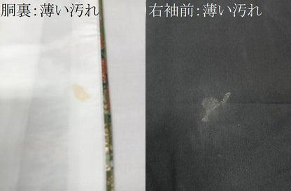 平和屋着物■豪華黒留袖　文箱草花文　暈し染め　金彩　正絹　逸品　CABK9869xe