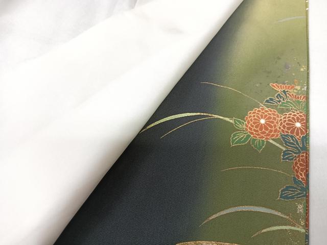 平和屋着物■豪華黒留袖　文箱草花文　暈し染め　金彩　正絹　逸品　CABK9869xe