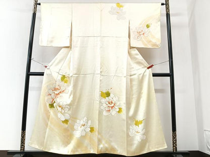 平和屋着物■訪問着　駒刺繍　舞花文　暈し染め　正絹　逸品　CABK9873xe