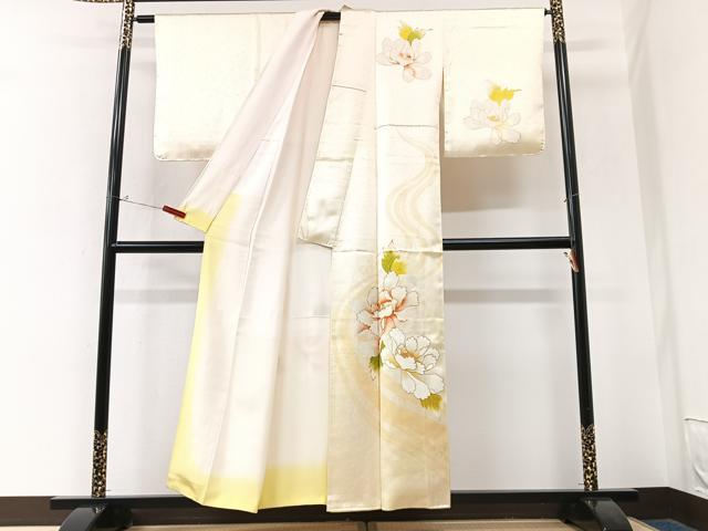 平和屋着物■訪問着　駒刺繍　舞花文　暈し染め　正絹　逸品　CABK9873xe