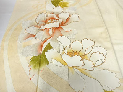平和屋着物■訪問着　駒刺繍　舞花文　暈し染め　正絹　逸品　CABK9873xe