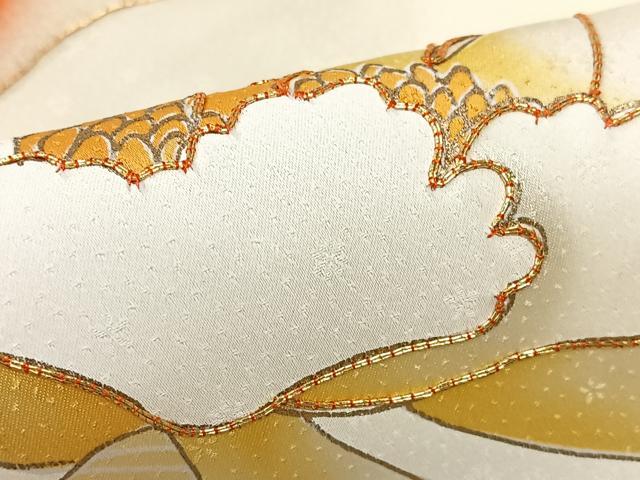 平和屋着物■訪問着　駒刺繍　舞花文　暈し染め　正絹　逸品　CABK9873xe