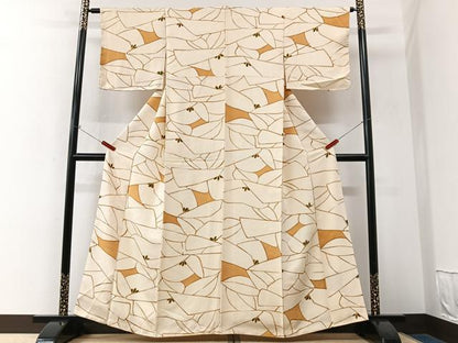 平和屋着物■上質な小紋　幾何学文様　正絹　逸品　未使用　CABK9874xe