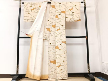 平和屋着物■上質な小紋　幾何学文様　正絹　逸品　未使用　CABK9874xe