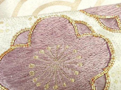 平和屋着物■訪問着　駒刺繍　青海波花文　金彩　正絹　逸品　CABK9878xe