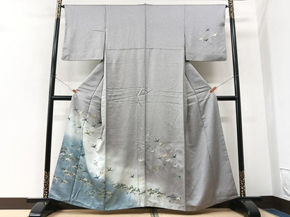 平和屋着物■訪問着　螺鈿　飛鳥松文　暈し染め　金彩　正絹　逸品　CABK9882xe