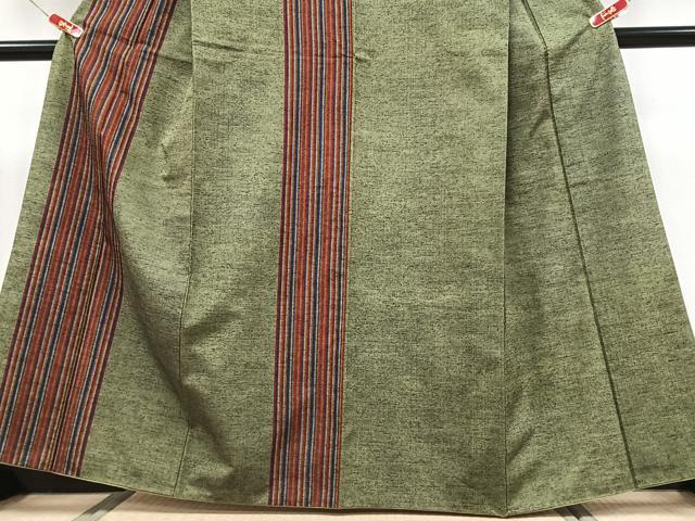 平和屋着物■訪問着　紬地　縞　正絹　逸品　CABK9883xe