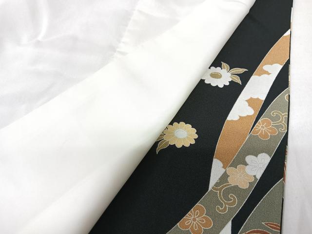 平和屋着物■豪華黒留袖　駒刺繍　短冊冊子扇面花文　金彩　正絹　逸品　CABK9884xe